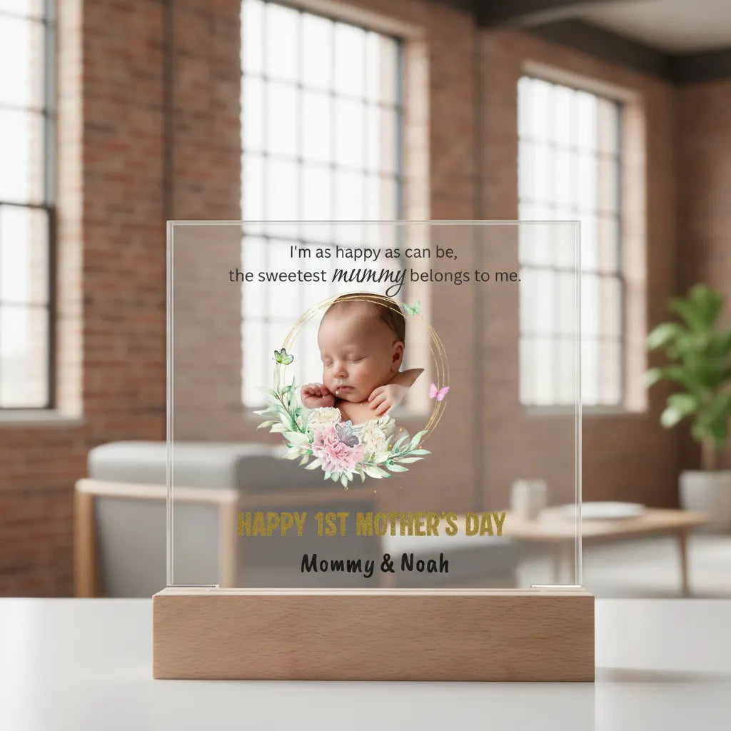 I'm As Lucky As Can Be The Best Mommy Belongs To Me - Personalized Acrylic Photo Plaque