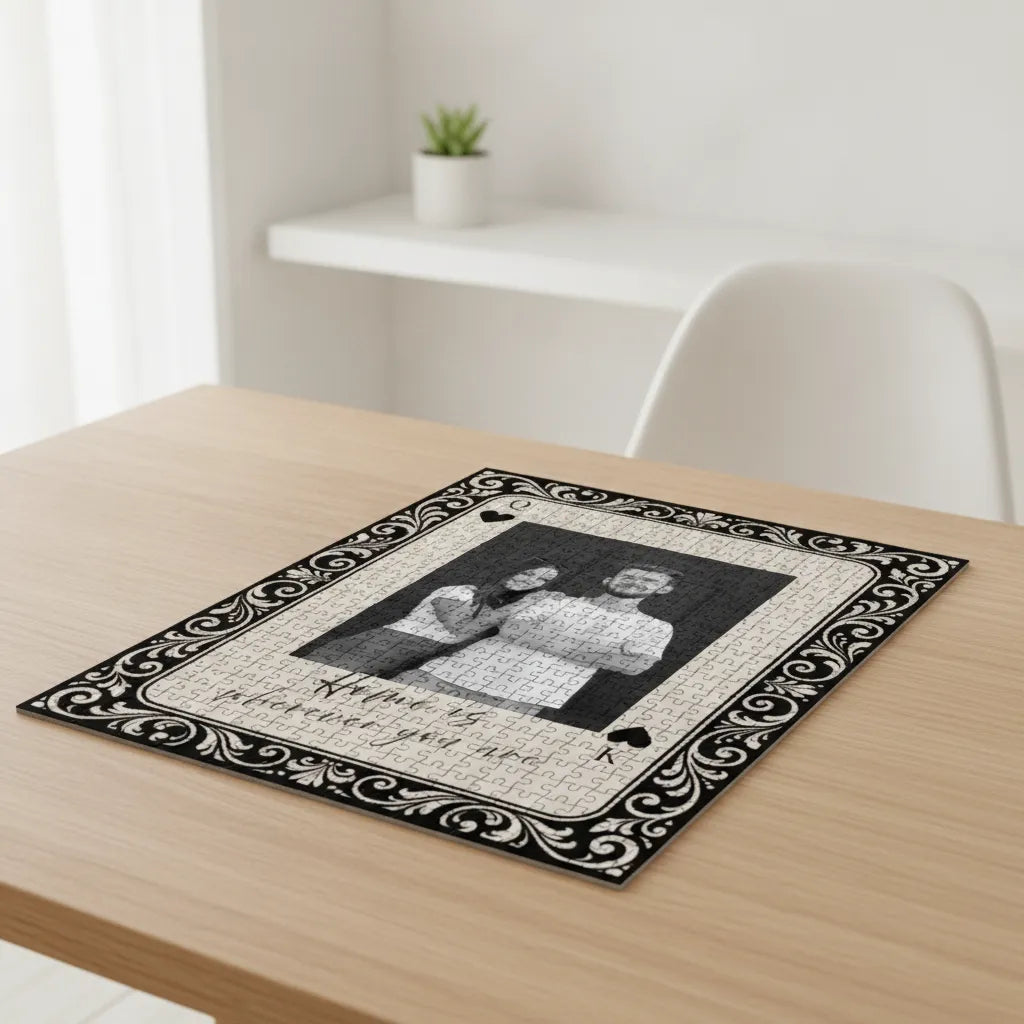 King And Queen Custom Couples Photo How Lucky We Are - Personalized Photo Rectangle Building Brick