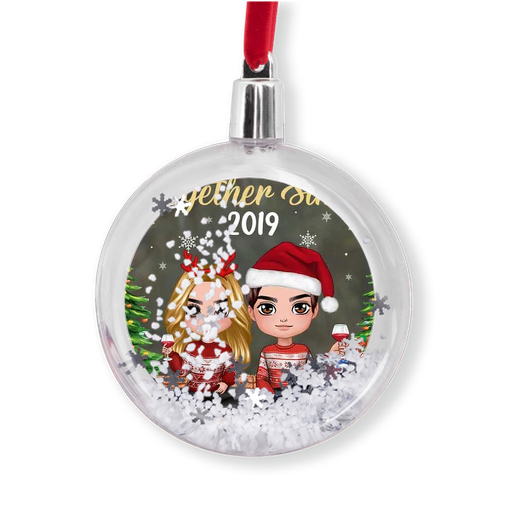 Snow Globe Ornaments Doll Couple Sitting