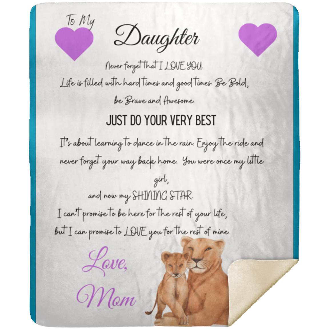 To My Daughter-Never Forget Premium Mink Sherpa Blanket 50x60