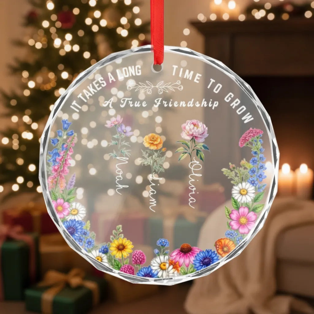 It Takes a Long Time to Grow Old Friends – Personalized Glass Ornament