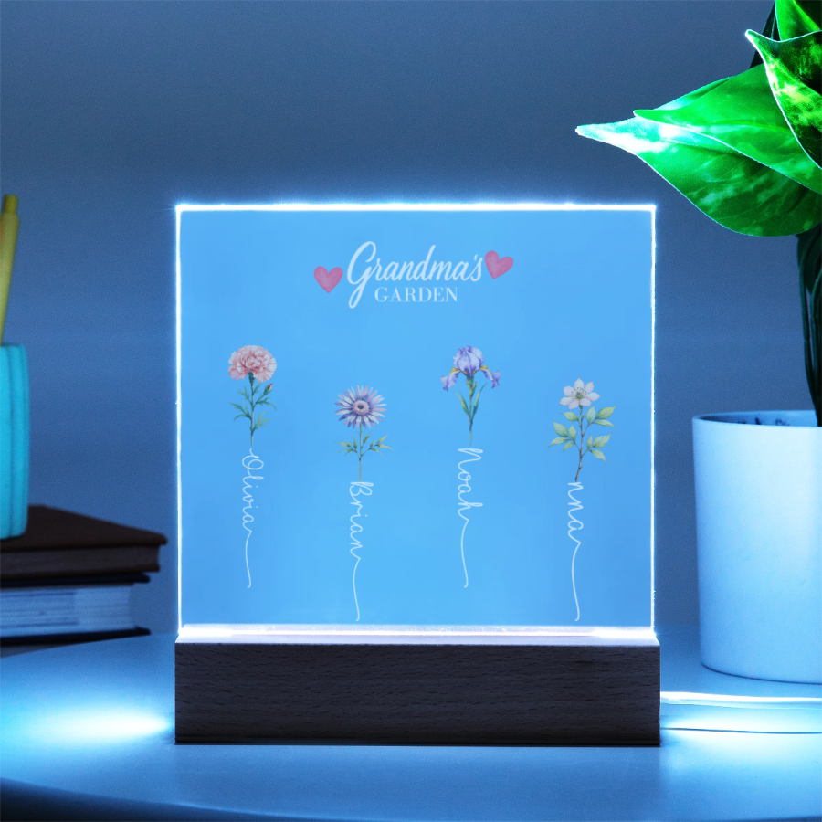 Mom's Garden Custom Birth Flower Mother's Day Gift For Mom, Wife - Personalized Night Light
