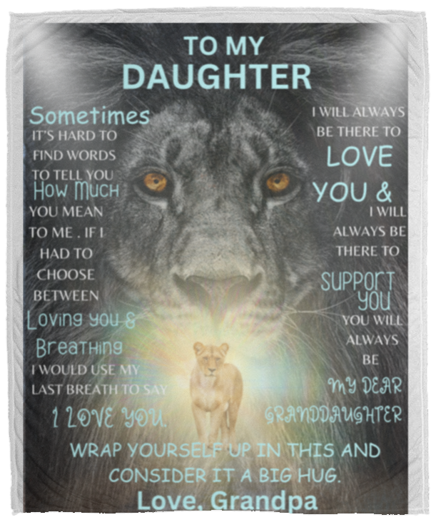 Grandpa to Granddaughter Cozy Plush Fleece Blanket - 50x60