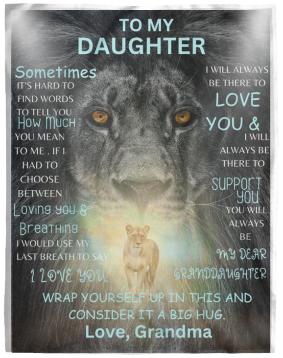 Grandma to Granddaughter Cozy Plush Fleece Blanket - 60x80