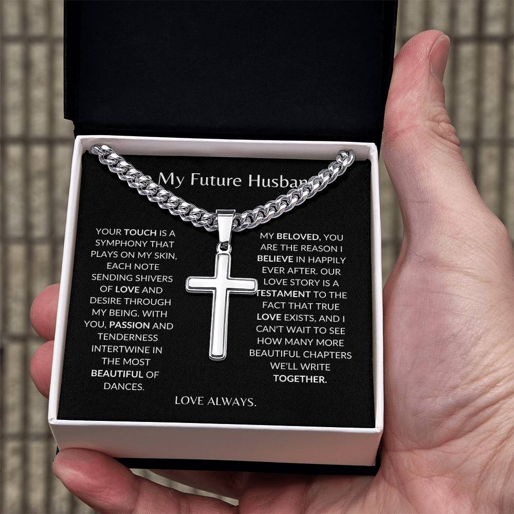 To My Future Husband -Personalized Steel Cross Necklace
