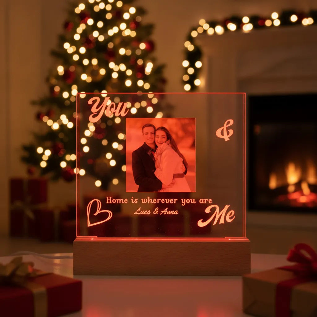 You & Me Forever & Always Annviersary Gift For Her, Him - Personalized Night Light