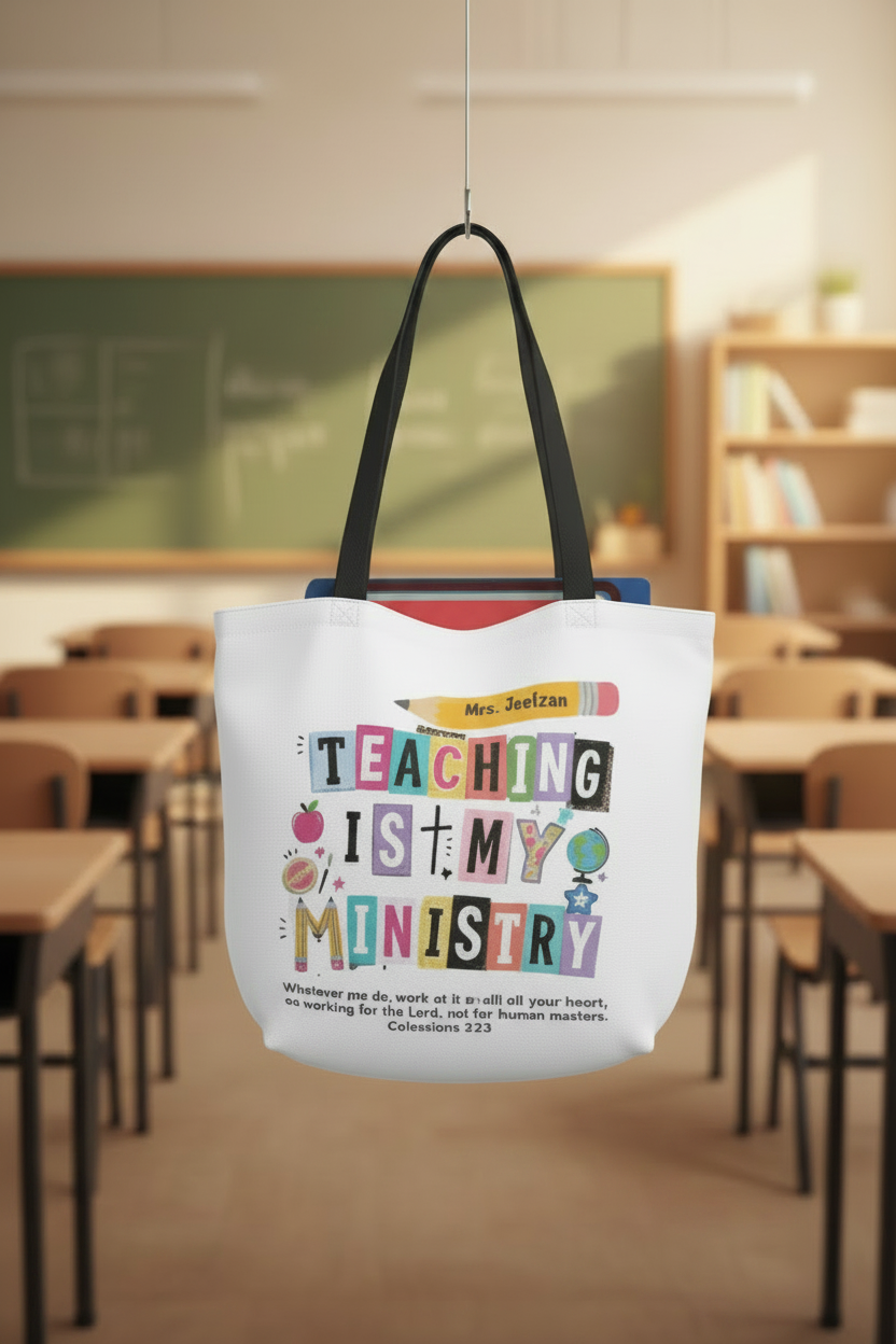Teaching Is My Ministry - Personalized Tote Bag - Gift for Her