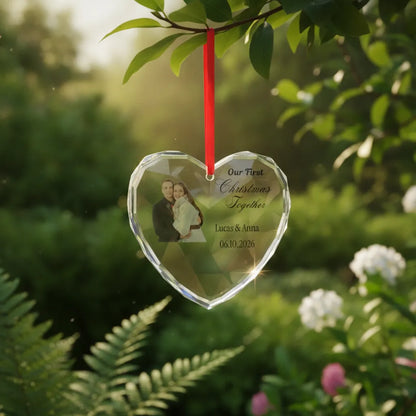 Our First Christmas Married As Mr & Mrs - 1st Xmas Together - Personalized Acrylic Photo Ornament