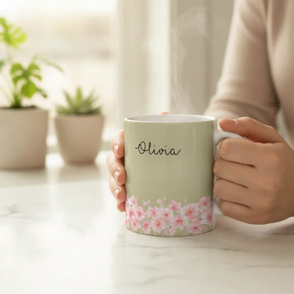 Custom Name and Birthflower Personalized Mug