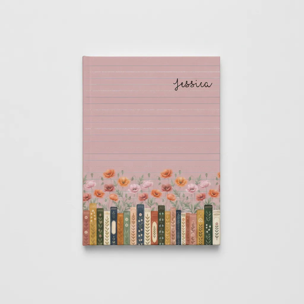 Custom Name & Birthflower For Book Lovers - Personalized Notepad