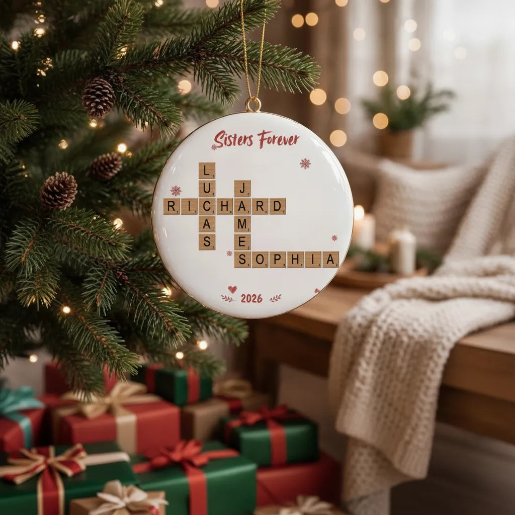 Family Forever New Version Custom Scrabble-Style - Personalized Ornament