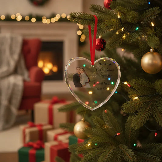 Our First Christmas Married As Mr & Mrs - 1st Xmas Together - Personalized Acrylic Photo Ornament