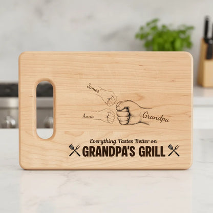 Everything Tastes Better on Daddy's Grill - Personalized Cutting Board