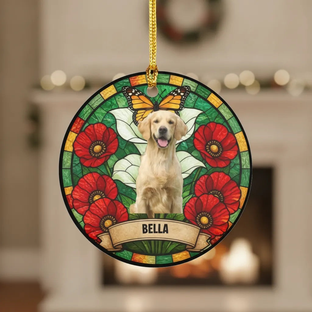 Stained Glass Custom Pet Portrait Stained Glass Style Gift For Pet Lover