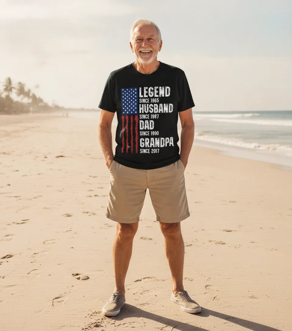 Legend, Husband, Dad And Grandpa - Personalized Shirt For Him
