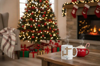 Family Name Scrabble Christmas - Personalized Mug