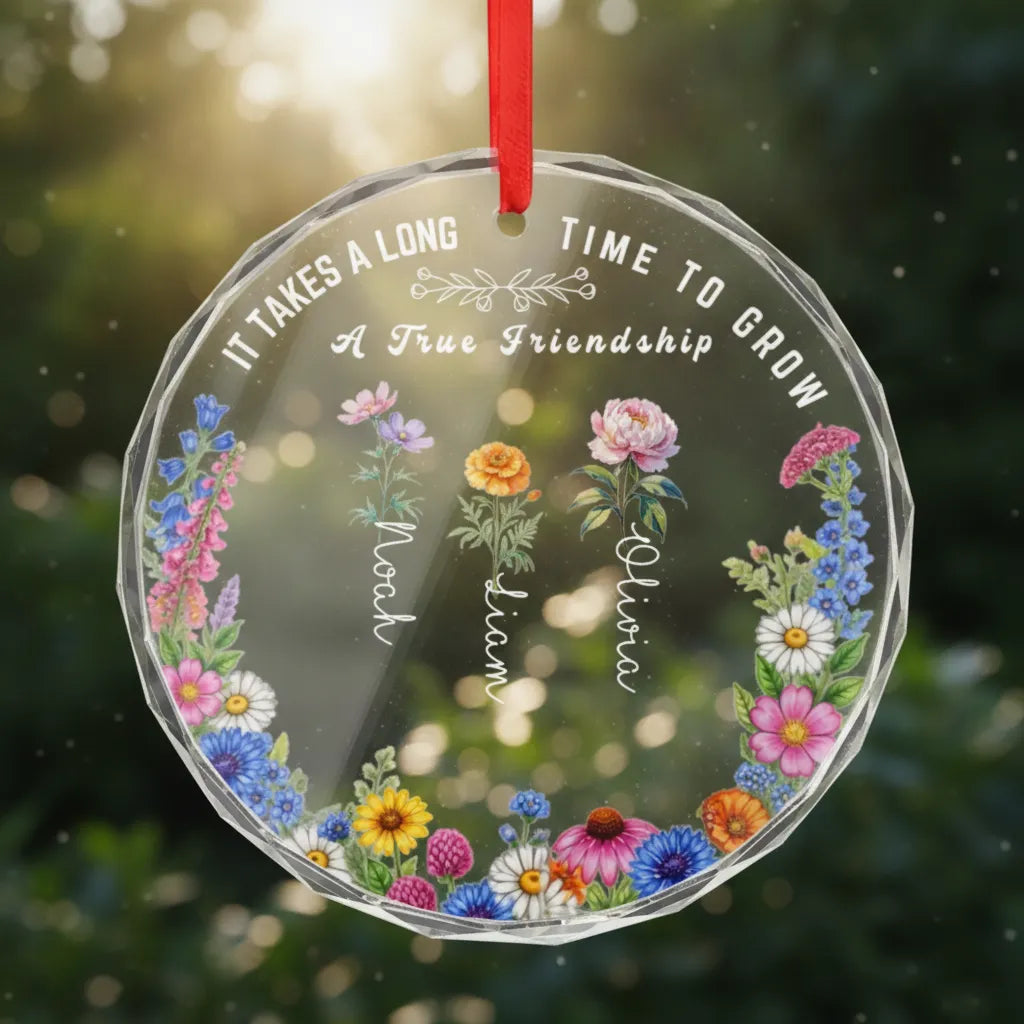 It Takes a Long Time to Grow Old Friends – Personalized Glass Ornament