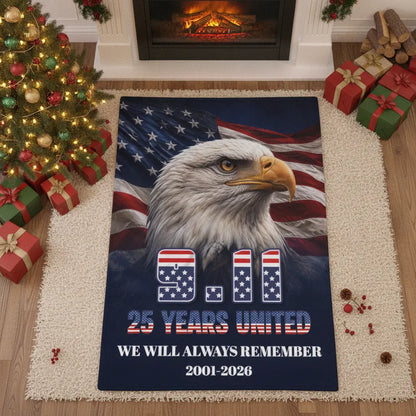 9/11 Patriot Day 25 Years Strong Eagle Never Forget 2001 2026 Fleece Blanket