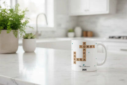 Family Name Scrabble Christmas - Personalized Mug
