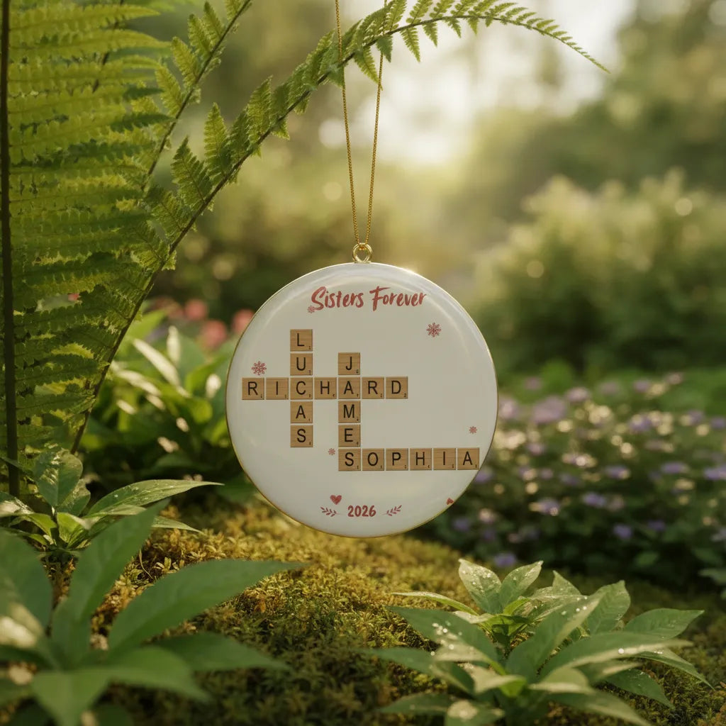 Family Forever New Version Custom Scrabble-Style - Personalized Ornament