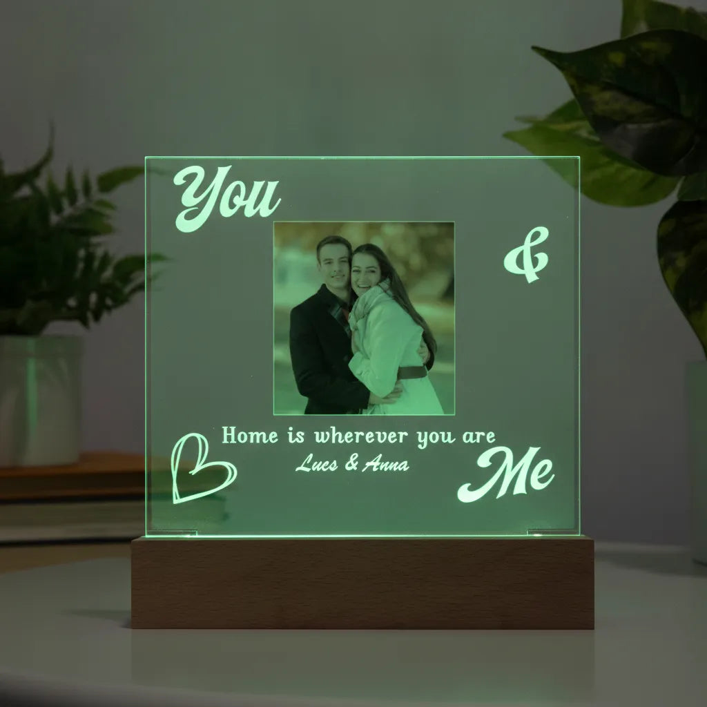 You & Me Forever & Always Annviersary Gift For Her, Him - Personalized Night Light