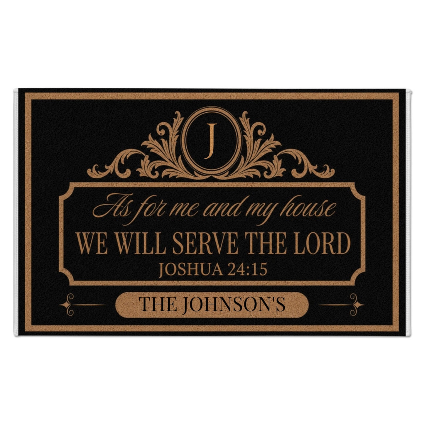 We’ll Serve the Lord” Personalized Doormat