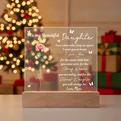 To My Daughter - Personalized Acrylic Square Plaque