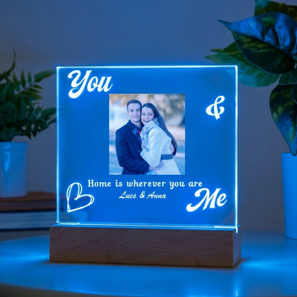 You & Me Forever & Always Annviersary Gift For Her, Him - Personalized Night Light