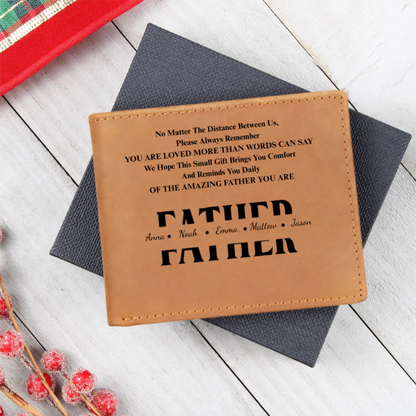 Leather Wallet Reminder For Dad, Grandpa, Papa - Personalized Wallet