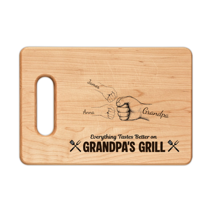Everything Tastes Better on Daddy's Grill - Personalized Cutting Board