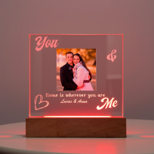 You & Me Forever & Always Annviersary Gift For Her, Him - Personalized Night Light