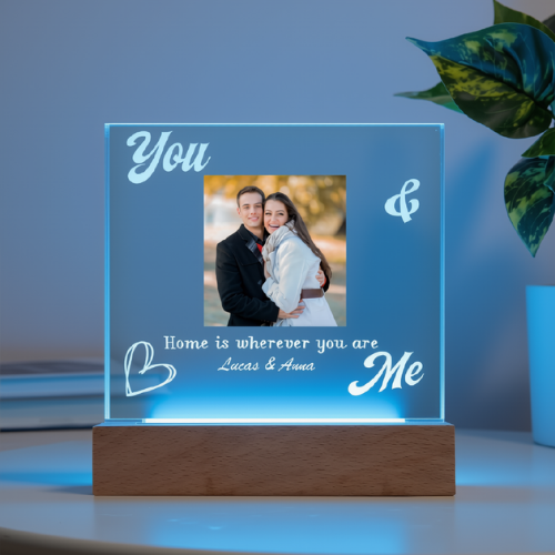 You & Me Forever & Always Annviersary Gift For Her, Him - Personalized Night Light