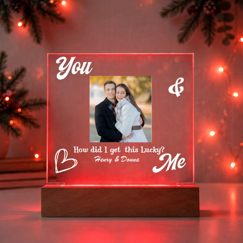 You & Me Forever & Always Annviersary Gift For Her, Him - Personalized Night Light