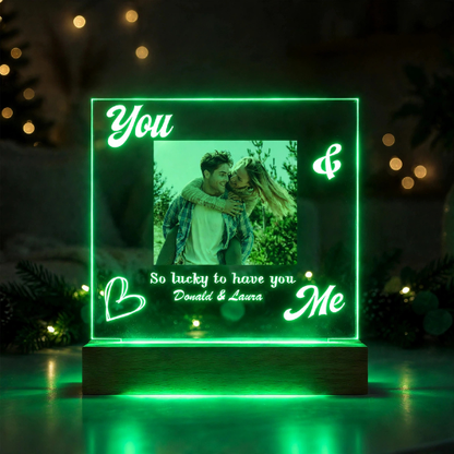 You & Me Forever & Always Annviersary Gift For Her, Him - Personalized Night Light