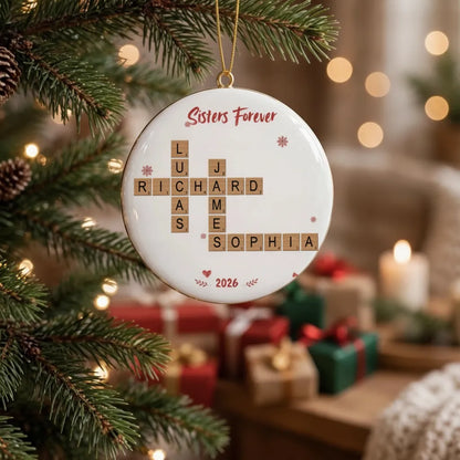 Family Forever New Version Custom Scrabble-Style - Personalized Ornament