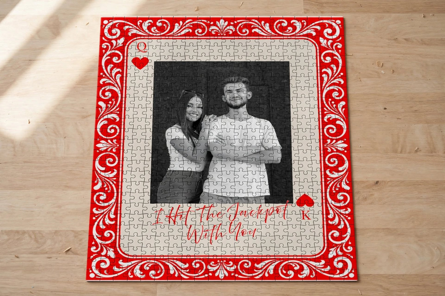 King And Queen Custom Couples Photo How Lucky We Are - Personalized Photo Rectangle Building Brick