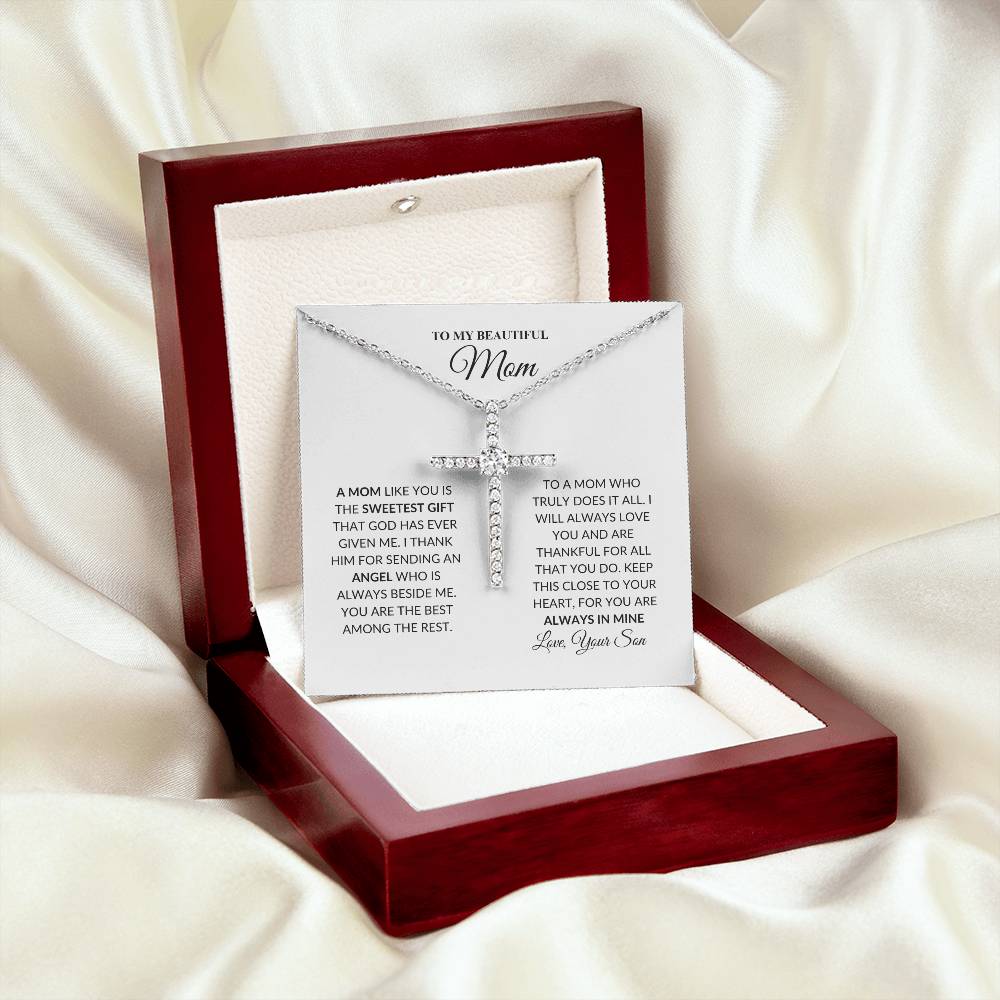 Mom - Bless You - Cross Necklace