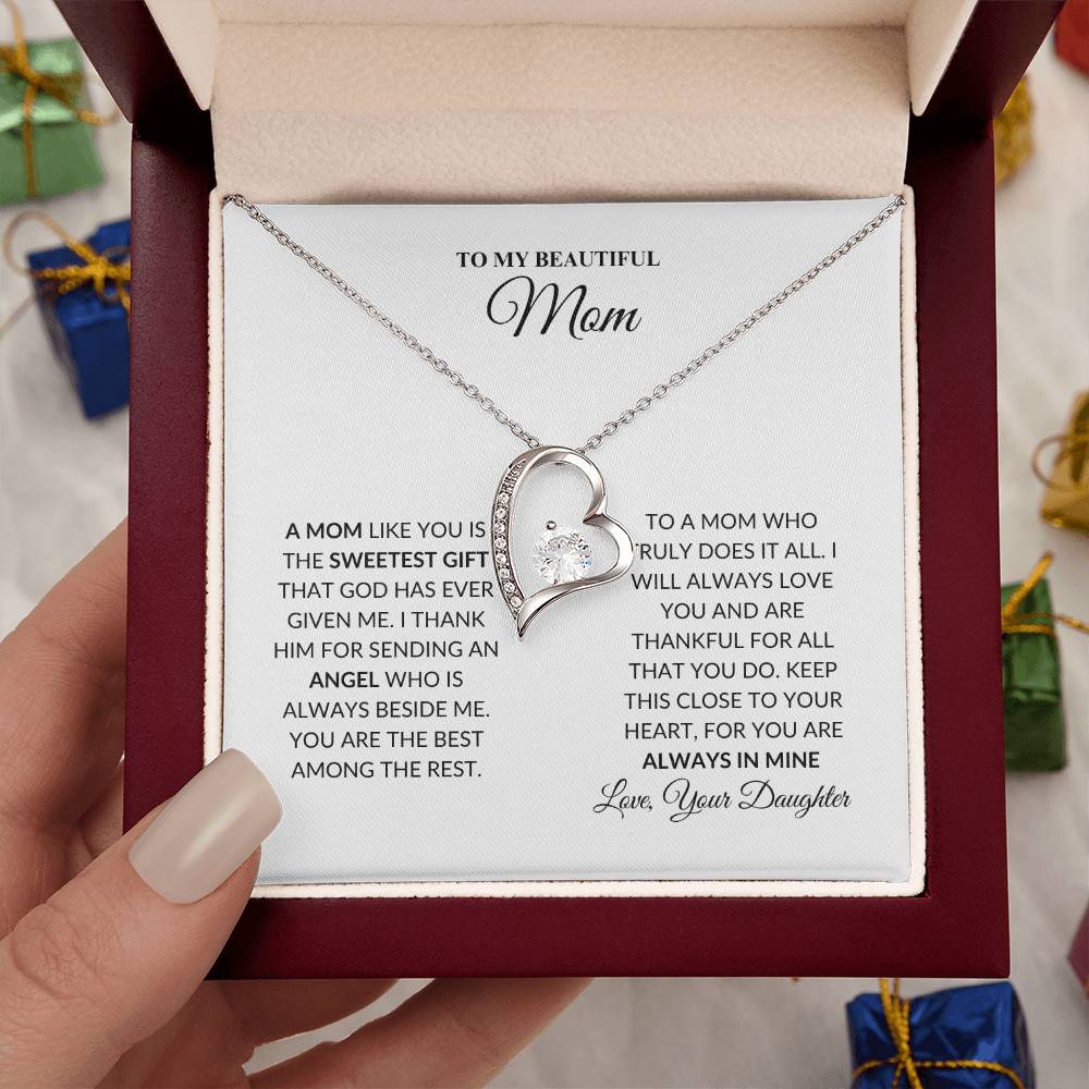 Mom - Forever Grateful -Forever Love Necklace