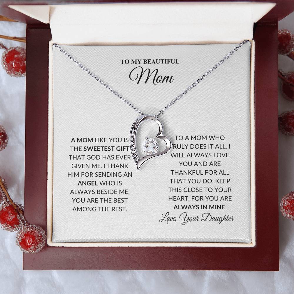 Mom - Forever Grateful -Forever Love Necklace