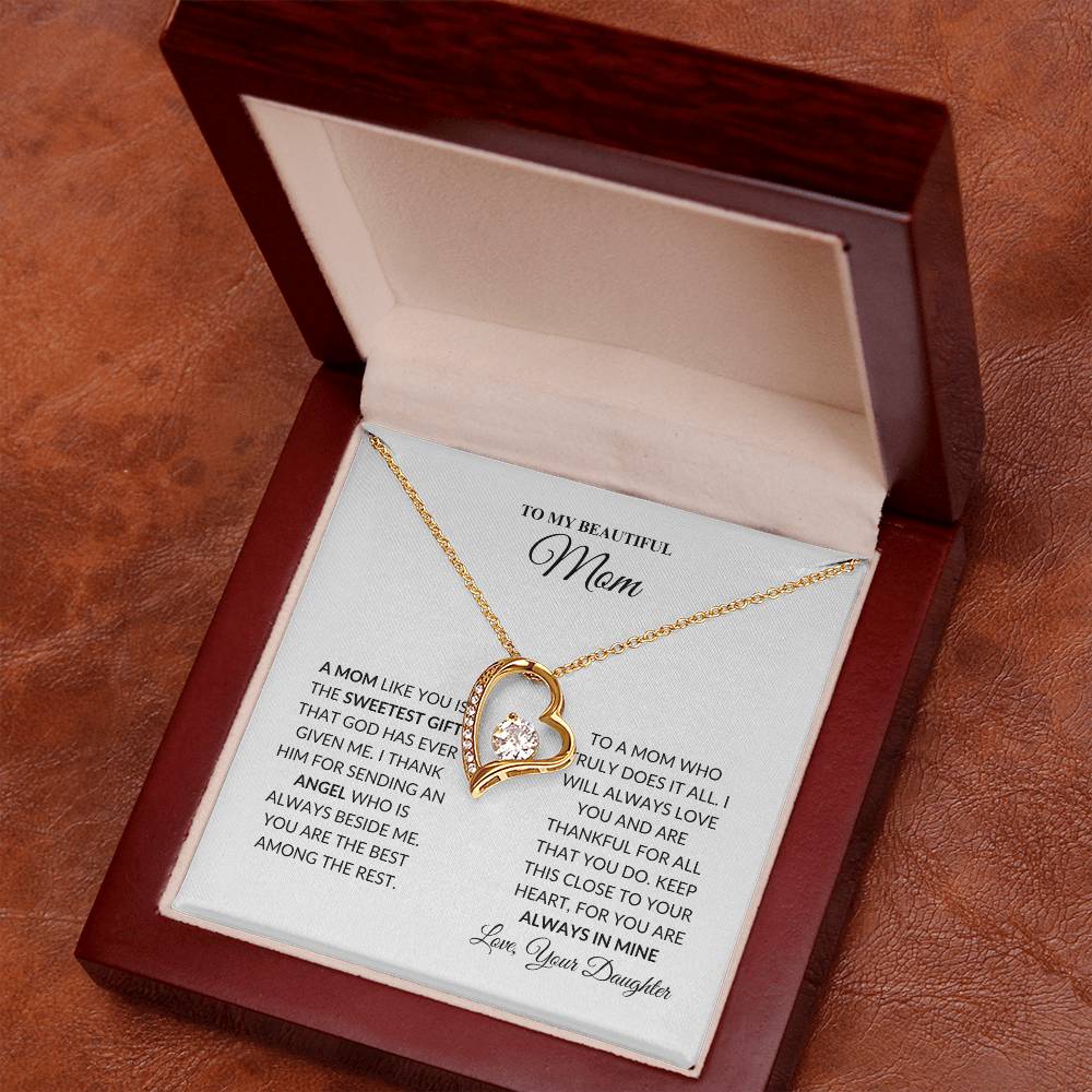 Mom - Forever Grateful -Forever Love Necklace