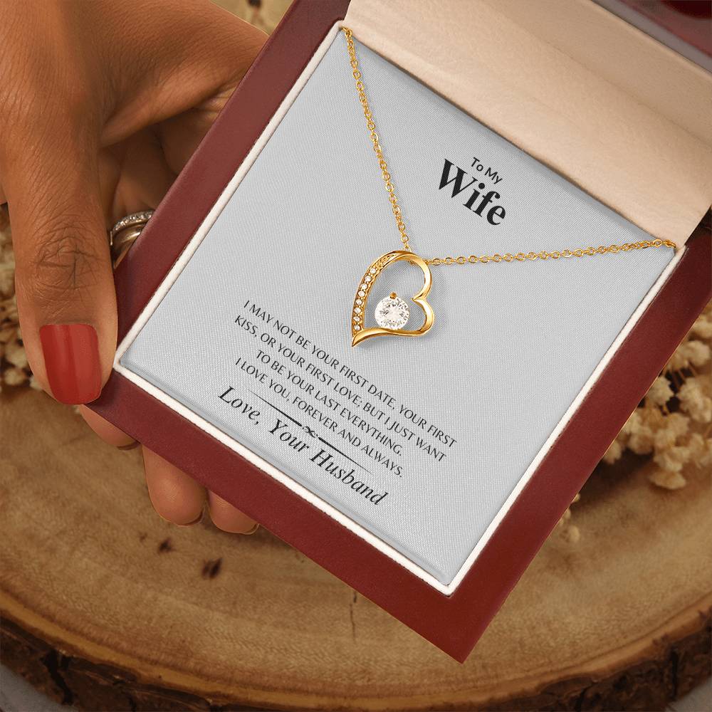 Wife - The Best - Forever Love Necklace with On Demand Message Card