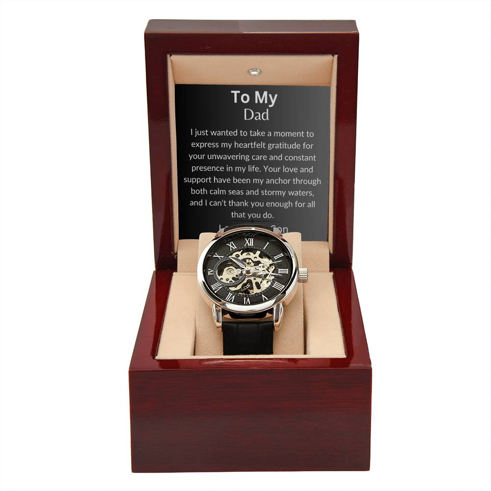 Expressing My Heartfelt Gratitude - Men's Openwork Watch