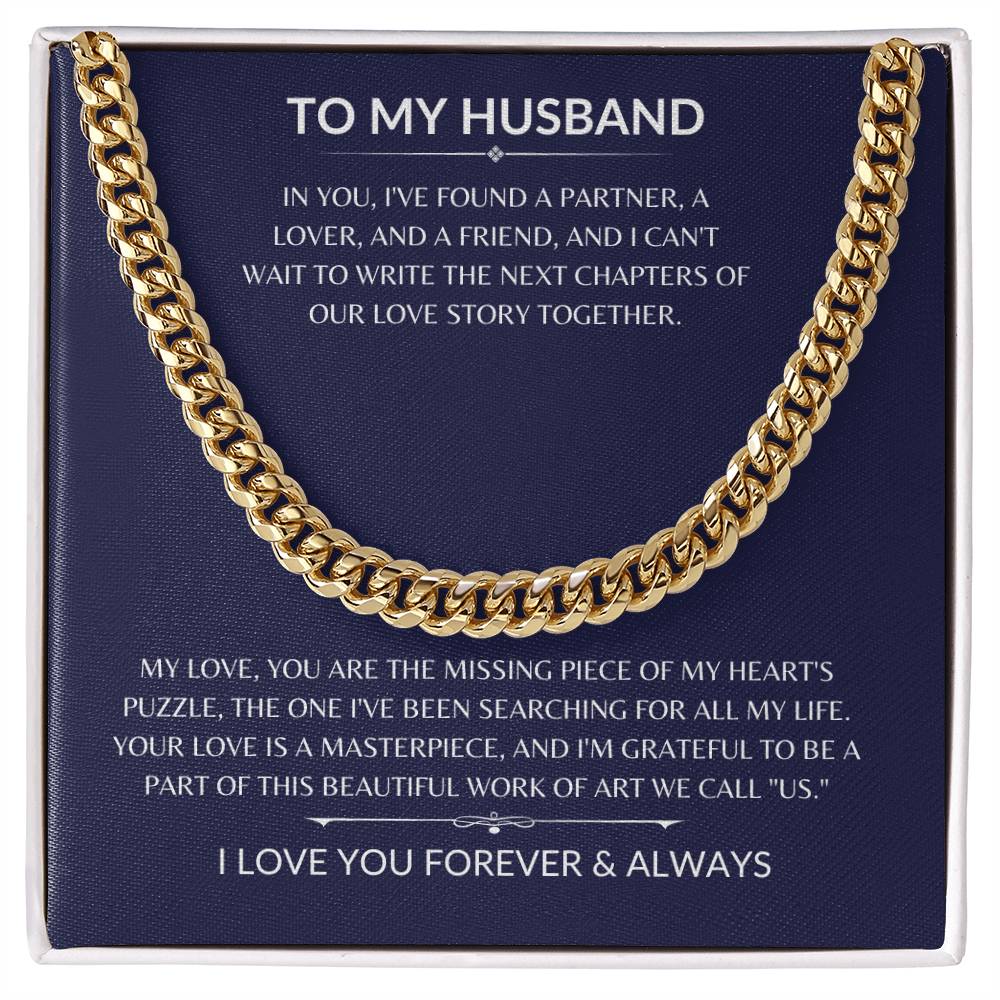 To My Husband - My Rock - Cuban Chain