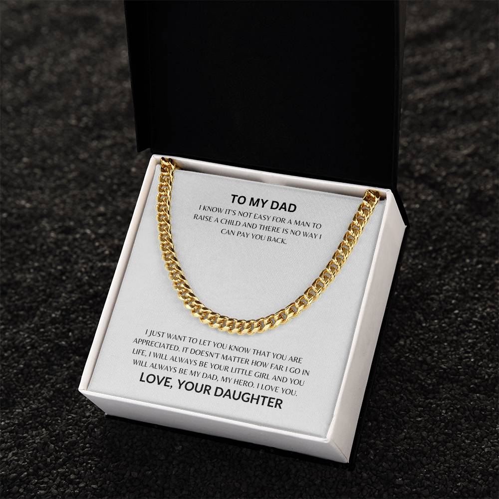 Dad - Loved Always - Cuban Link Chain