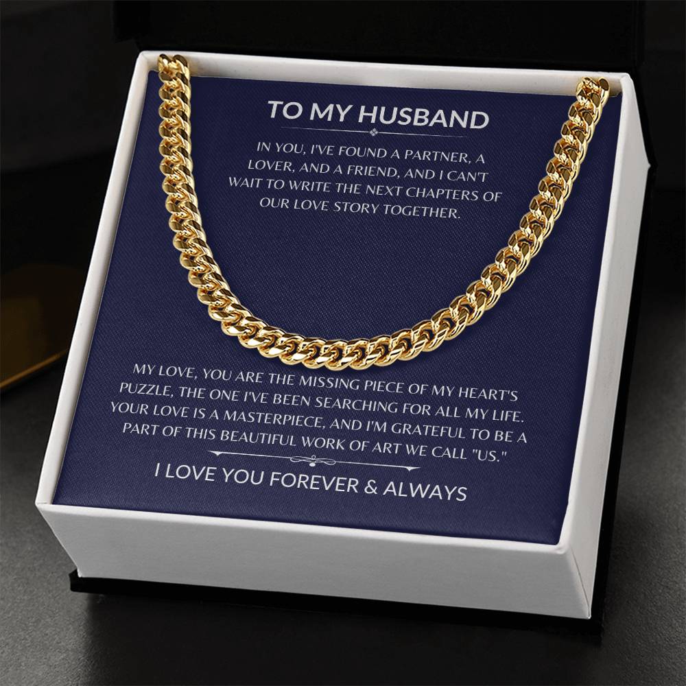 To My Husband - My Rock - Cuban Chain