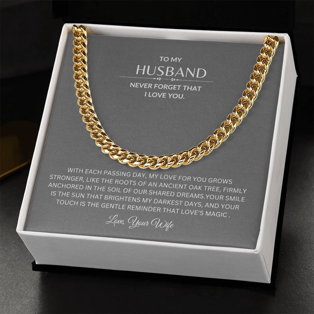 To My Husband - My Herow- Cuban Chain