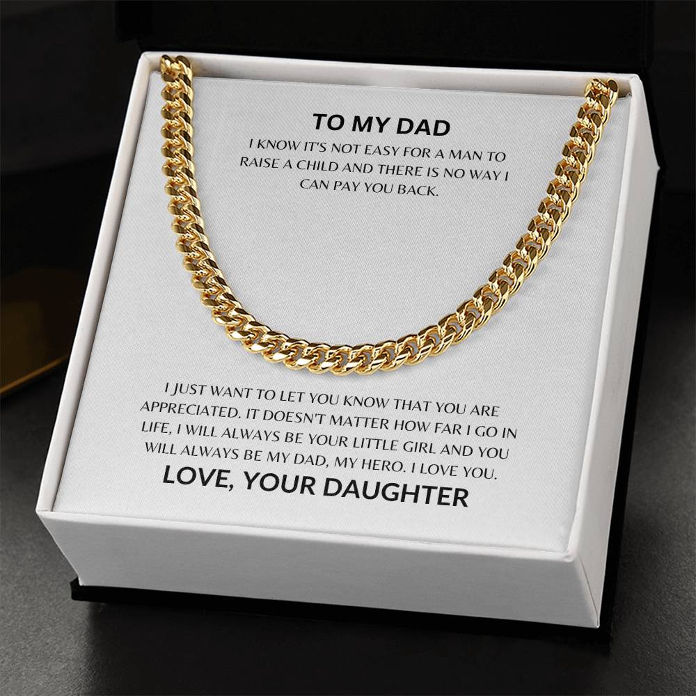 Dad - Loved Always - Cuban Link Chain