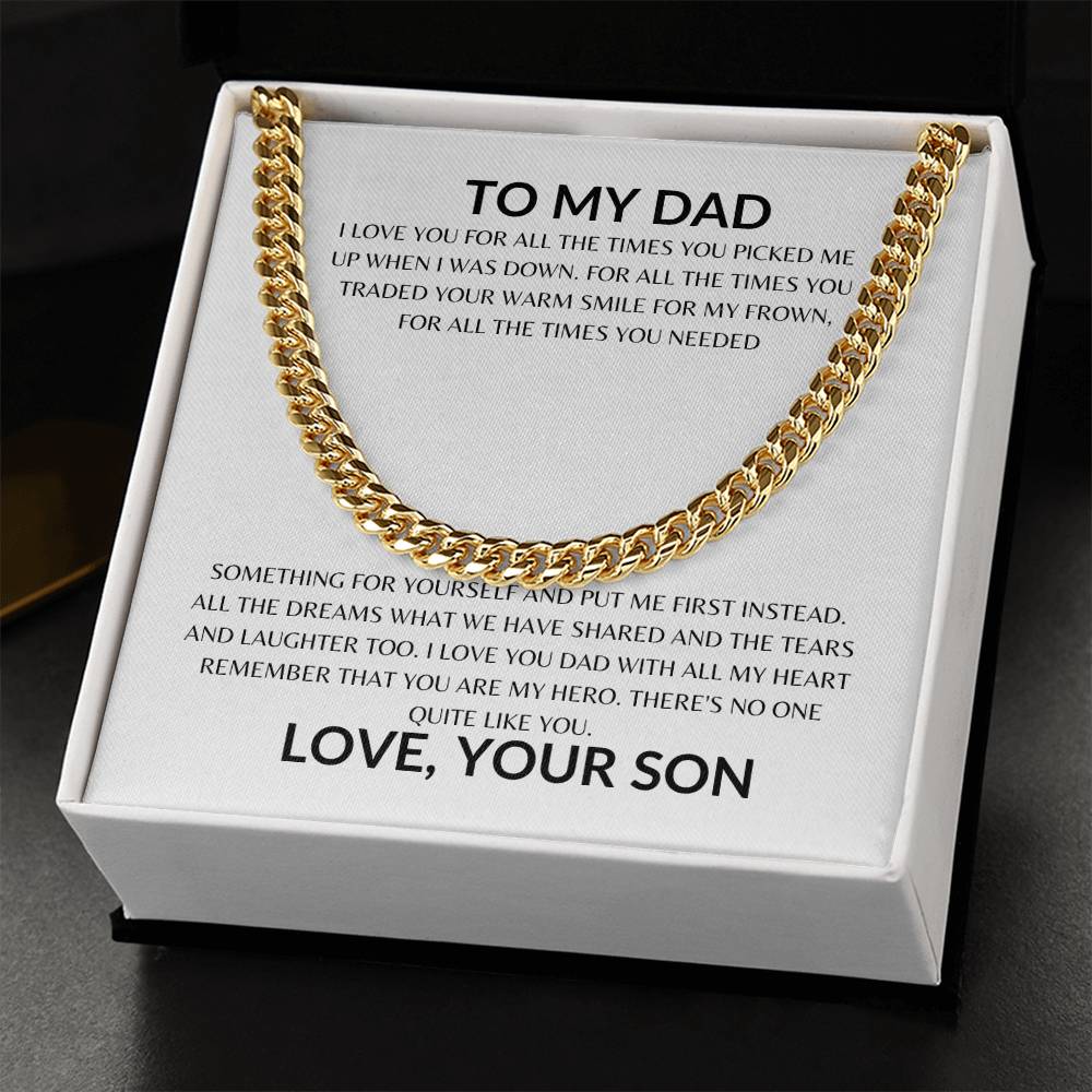 Dad - Only Hero - Cuban Link Chain