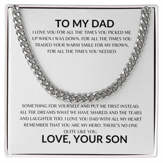 Dad - Only Hero - Cuban Link Chain