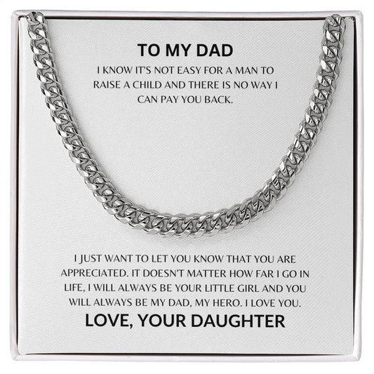 Dad - Loved Always - Cuban Link Chain